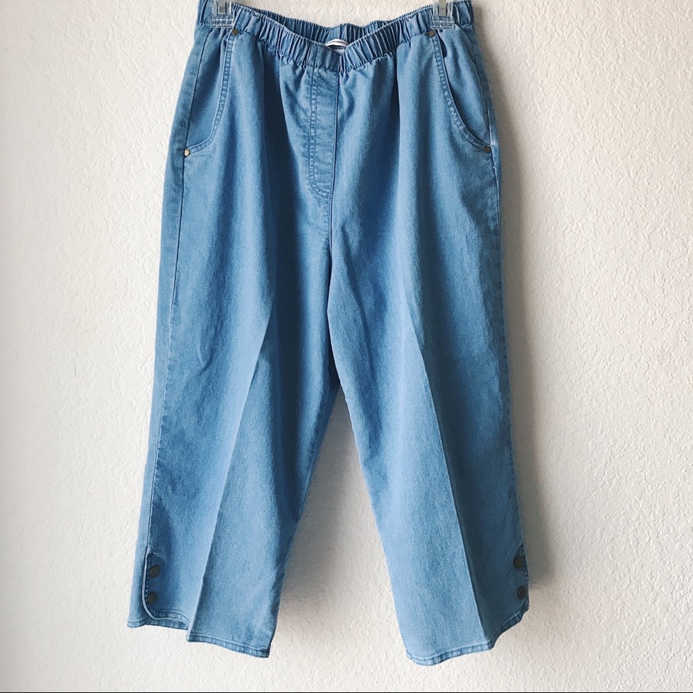 denim oversized cropped jeans